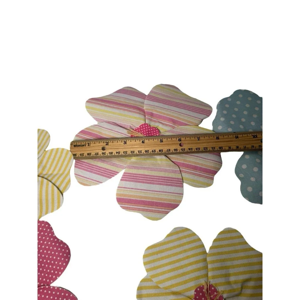 Pottery Barn Fabric Flower Wall Hangings, set of 8- Easter Spring Baby Bloom New